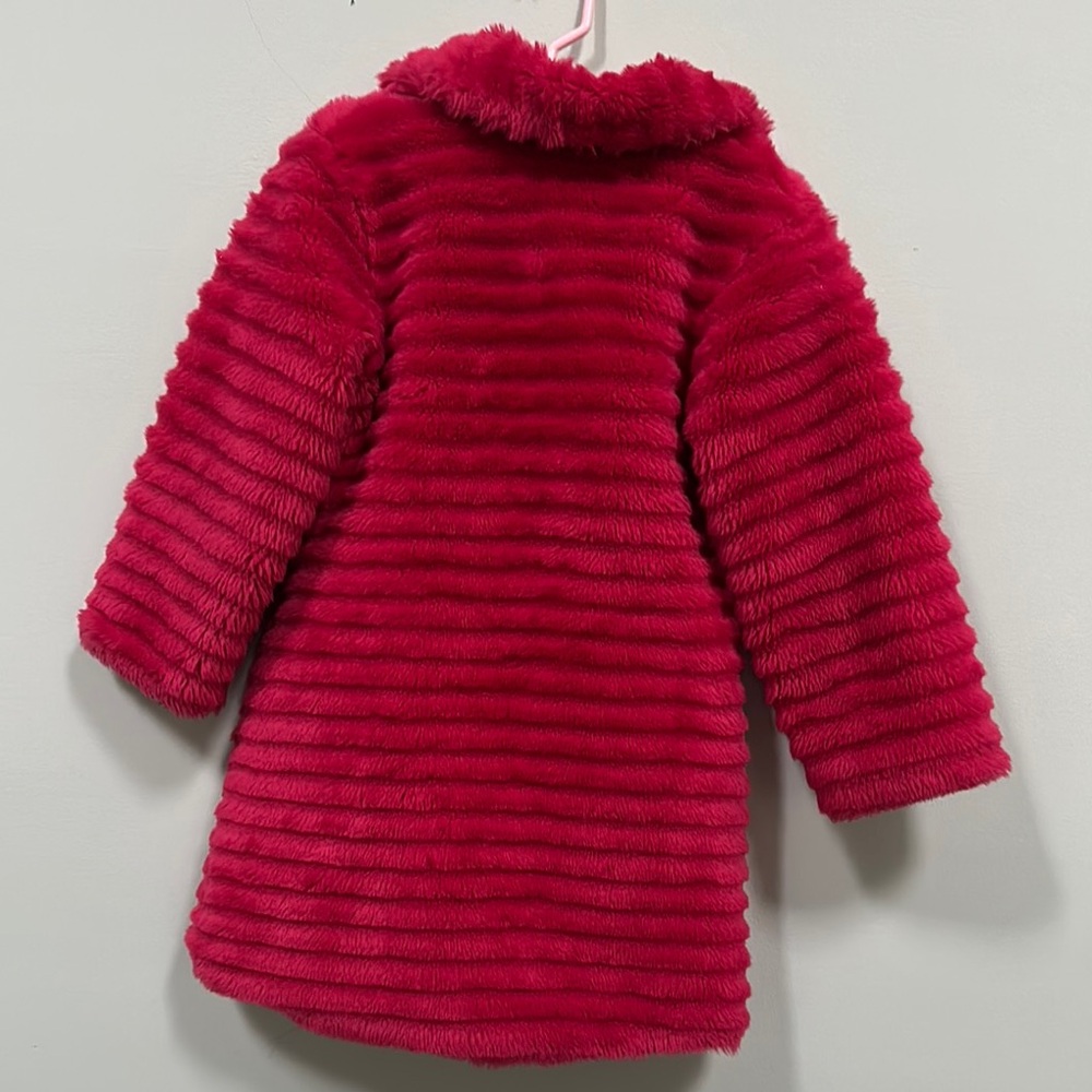 Kids Fuzzy Fuchsia Jacket - Picture 2 of 3